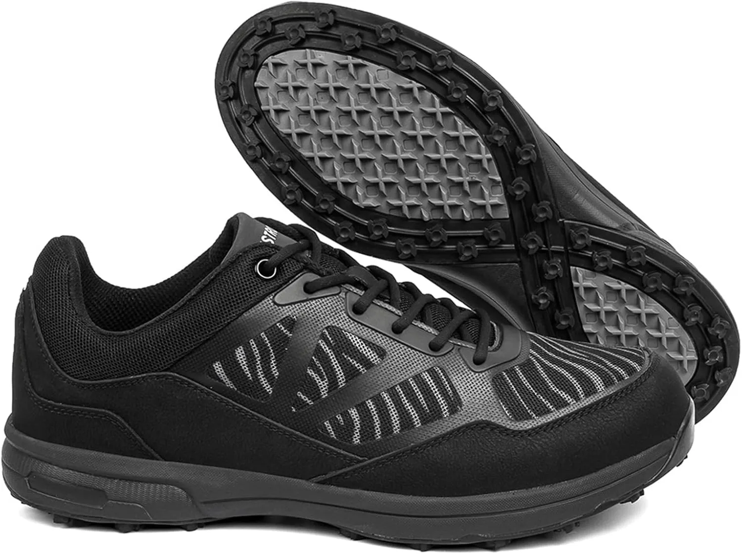 JiuQing Men Golf Shoes Breathable Spikeless Professional Golfing Trainers Outdoor Anti Slip