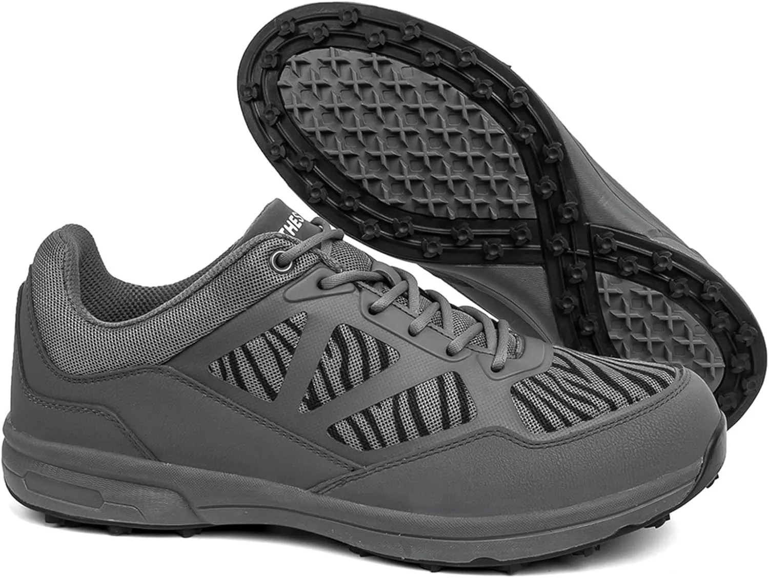 JiuQing Men Golf Shoes Breathable Spikeless Professional Golfing Trainers Outdoor Anti Slip