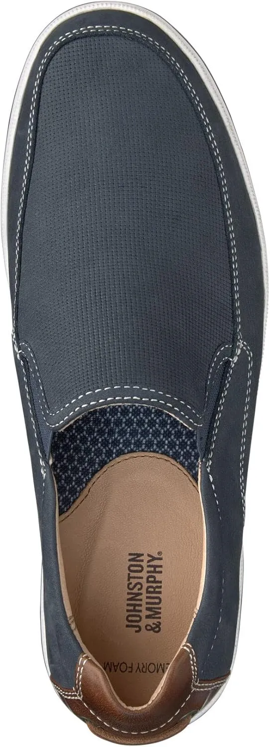 Johnston & Murphy Mens Bowling Moc Venetian Shoe | Ultra-Lightweight Cushioning | Soft Nubuck