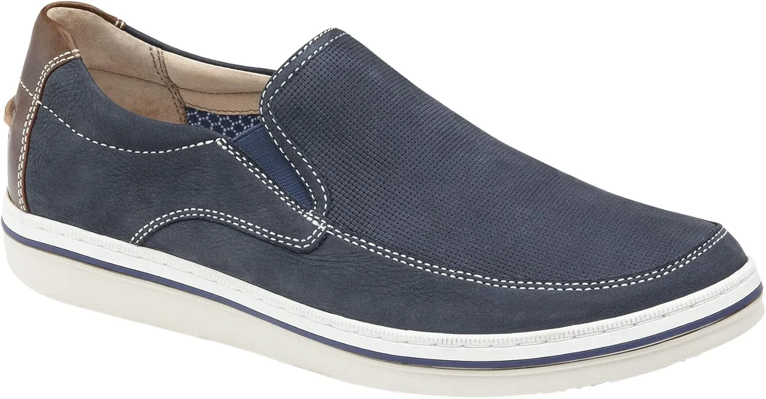 Johnston & Murphy Mens Bowling Moc Venetian Shoe | Ultra-Lightweight Cushioning | Soft Nubuck