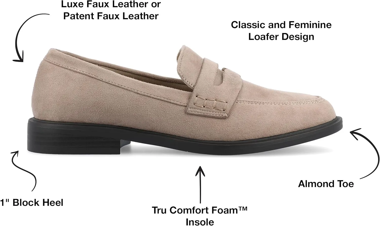 Journee Collection Womens Padded Insole Loafers