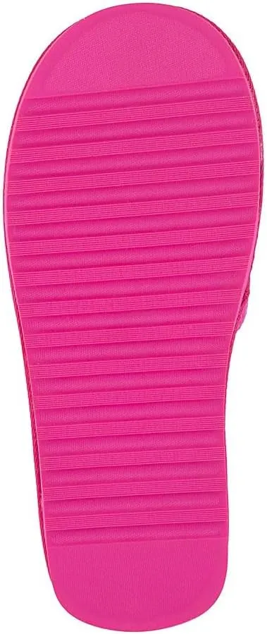 Juicy Couture Women's Plush Faux Fur Slippers  Cozy Open-Toe Slides, Soft Indoor/Outdoor House Shoes