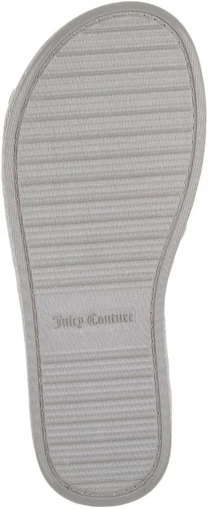 Juicy Couture Women's Plush Faux Fur Slippers  Cozy Open-Toe Slides, Soft Indoor/Outdoor House Shoes