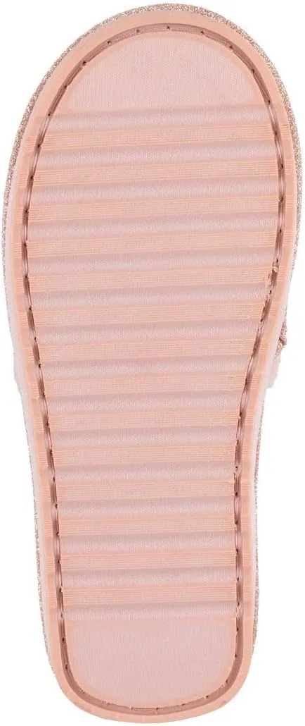 Juicy Couture Women's Plush Faux Fur Slippers  Cozy Open-Toe Slides, Soft Indoor/Outdoor House Shoes