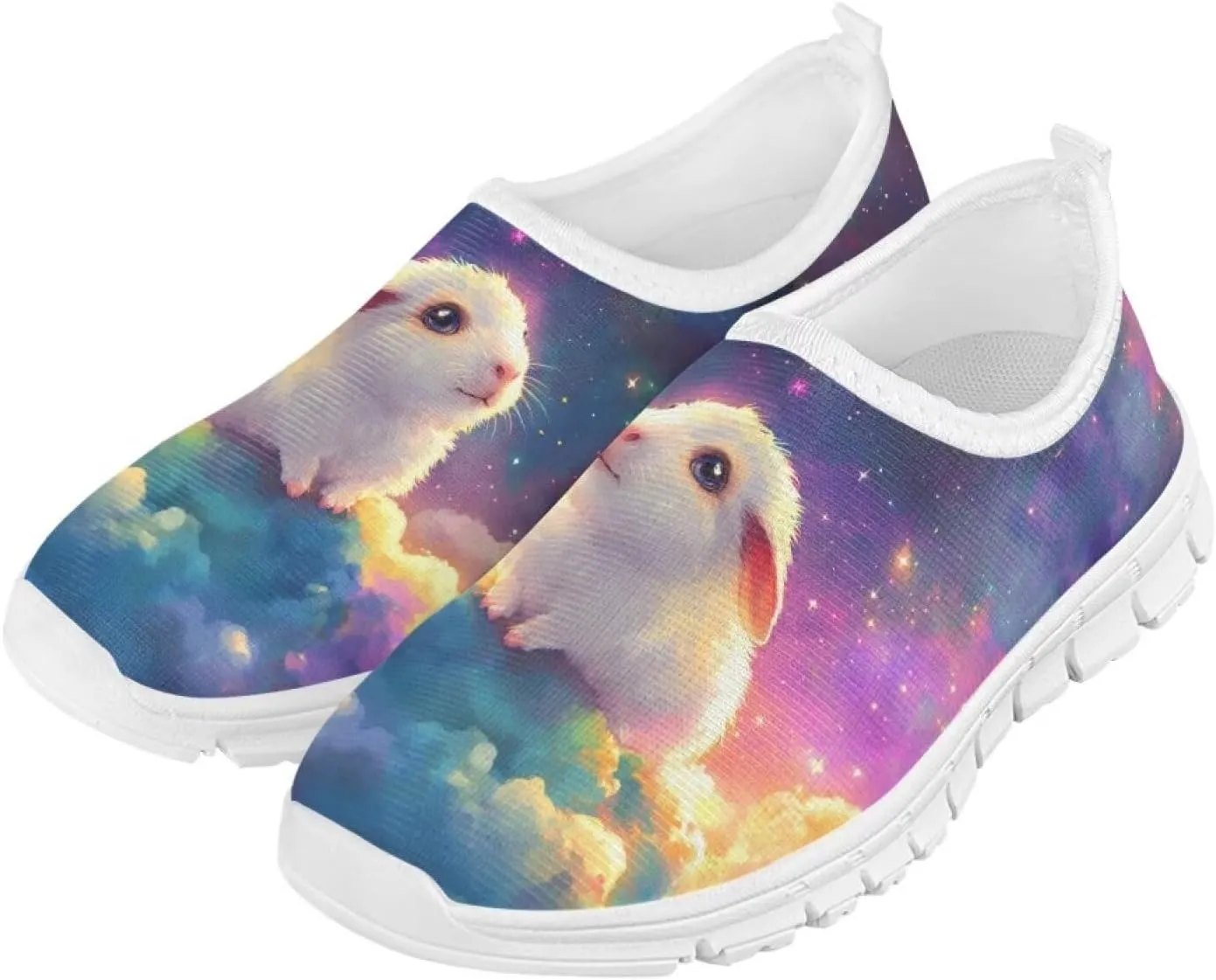 Kids Cute Shoes Colorful Clouds Slip On Shoes for Girls Size 11-2.5