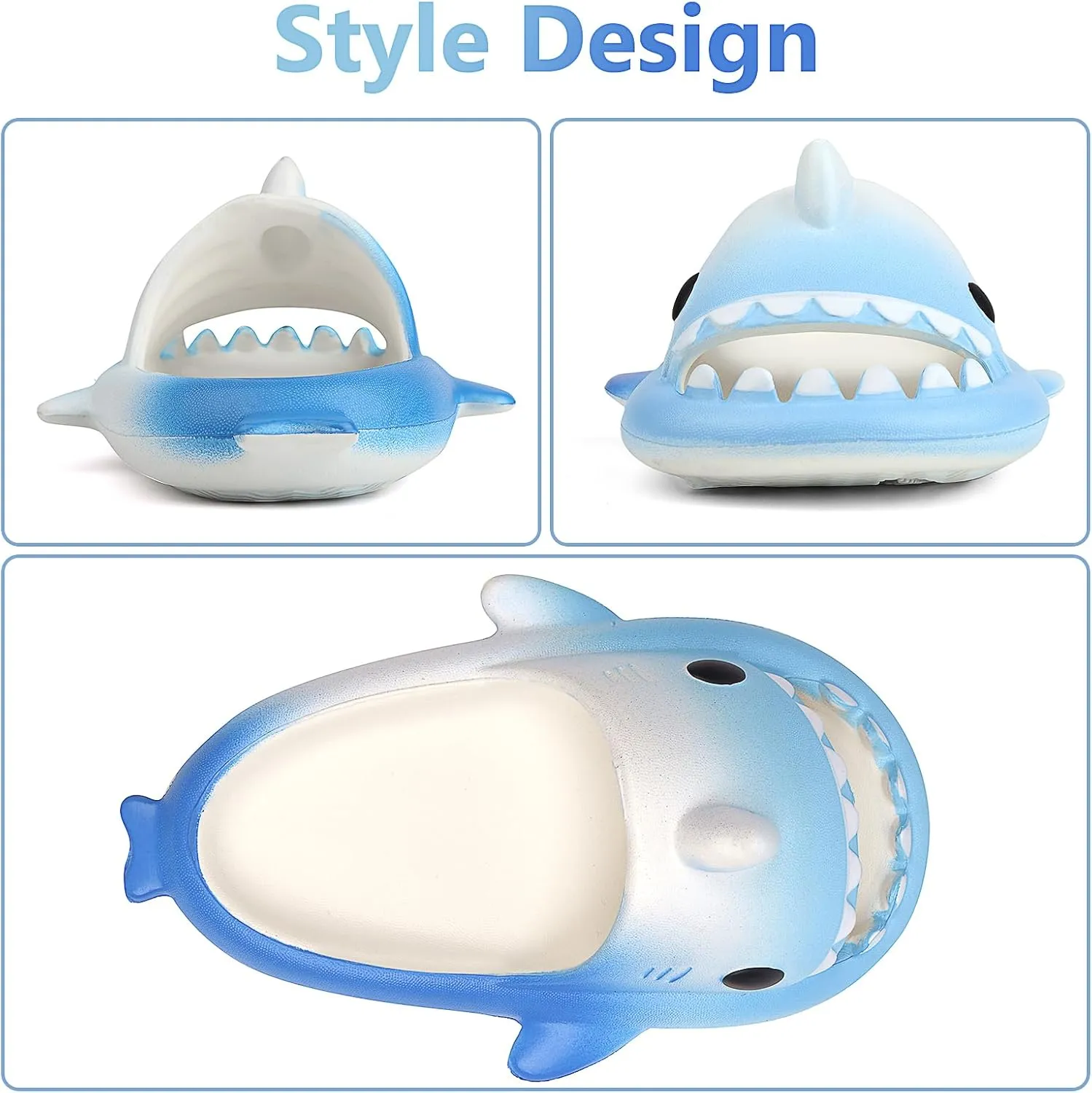 Kids Shark Cloud Slides | Toddler Boys Girls Shower Slippers | Boys Girls Cute Cartoon Fish Flip Flops | Beach Pool Home Sandals | Quick Dry Non-Slip