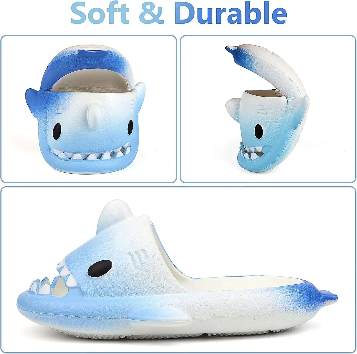 Kids Shark Cloud Slides | Toddler Boys Girls Shower Slippers | Boys Girls Cute Cartoon Fish Flip Flops | Beach Pool Home Sandals | Quick Dry Non-Slip