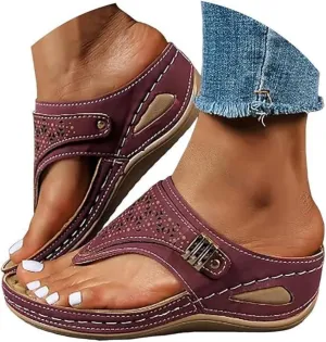 Ladmiple Womens Sandals Comfortable Dressy Arch Support Orthotic Slippers Open Toe Slides Summer Orthopedic Thong Flip Flops