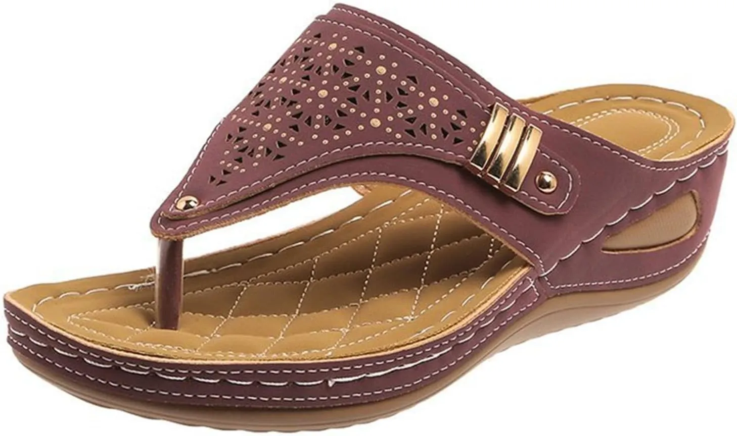 Ladmiple Womens Sandals Comfortable Dressy Arch Support Orthotic Slippers Open Toe Slides Summer Orthopedic Thong Flip Flops