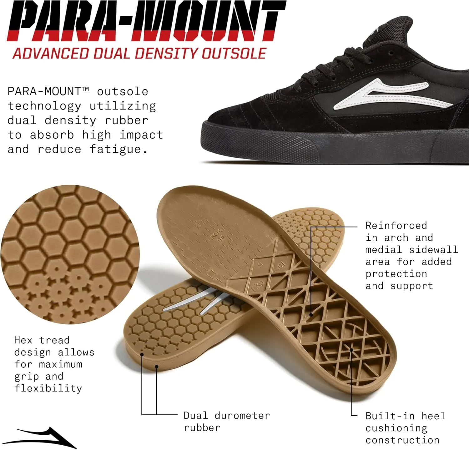 Lakai Mens Cambridge Low-Top Skateboarding Shoe