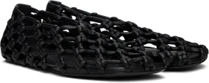 Leather Mesh Flats for Women Round Toe Slip On Mary Jane Ballet Flats Fashion Dress Shoes