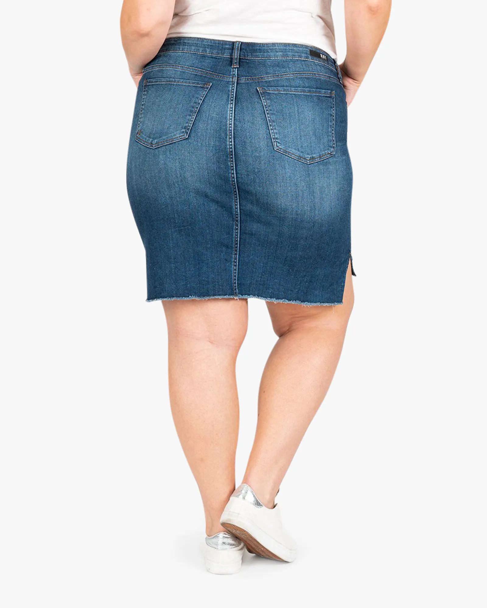Lila Frayed Hem Denim Skirt | Medium Wash