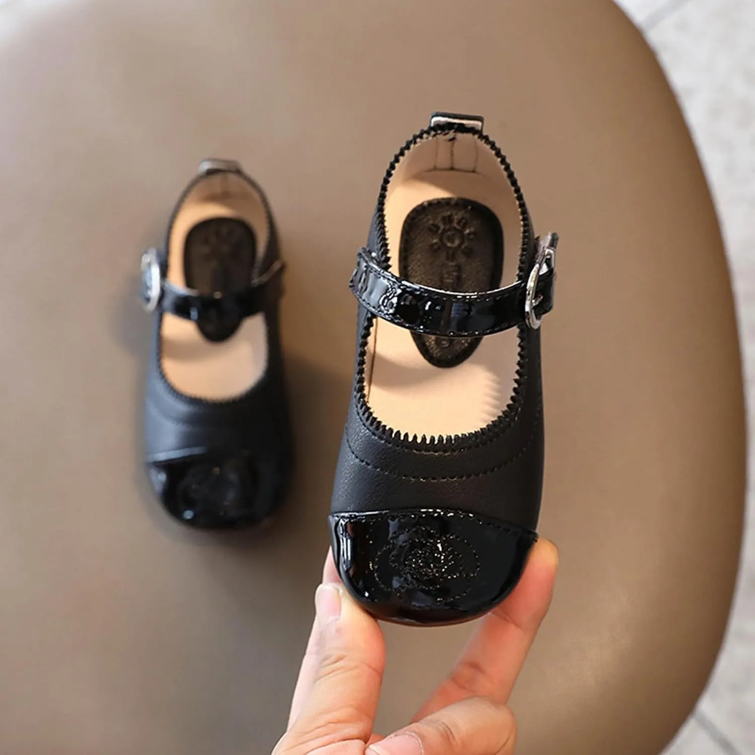 Little Toddler Girls Dress Shoes Ballerina Ballet Flats Kids Mary Janes for Wedding Church Easter Party School Princess Shoes