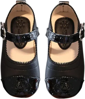 Little Toddler Girls Dress Shoes Ballerina Ballet Flats Kids Mary Janes for Wedding Church Easter Party School Princess Shoes