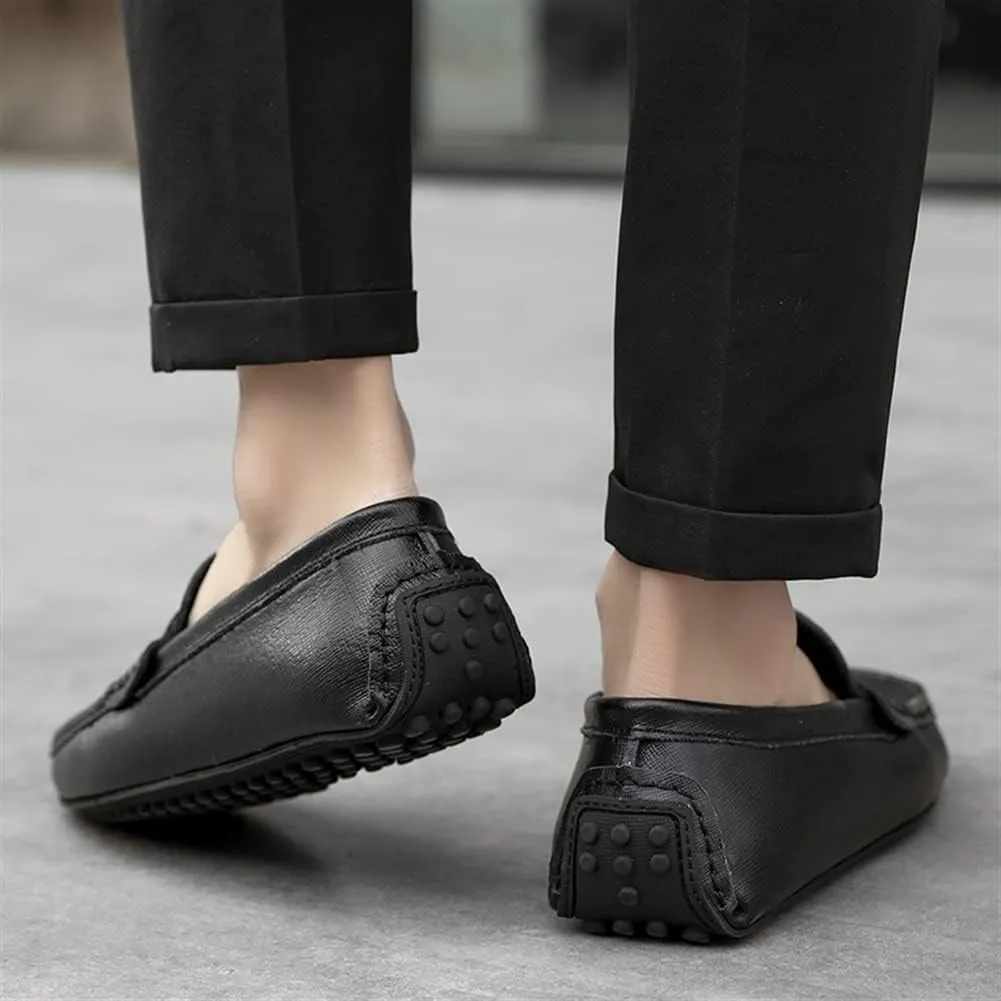Loafer Shoes for Men Genuine Leather Stitching Details Penny Loafer Flat Heel Comfortable Flexible Driving Slip On for Any Attire