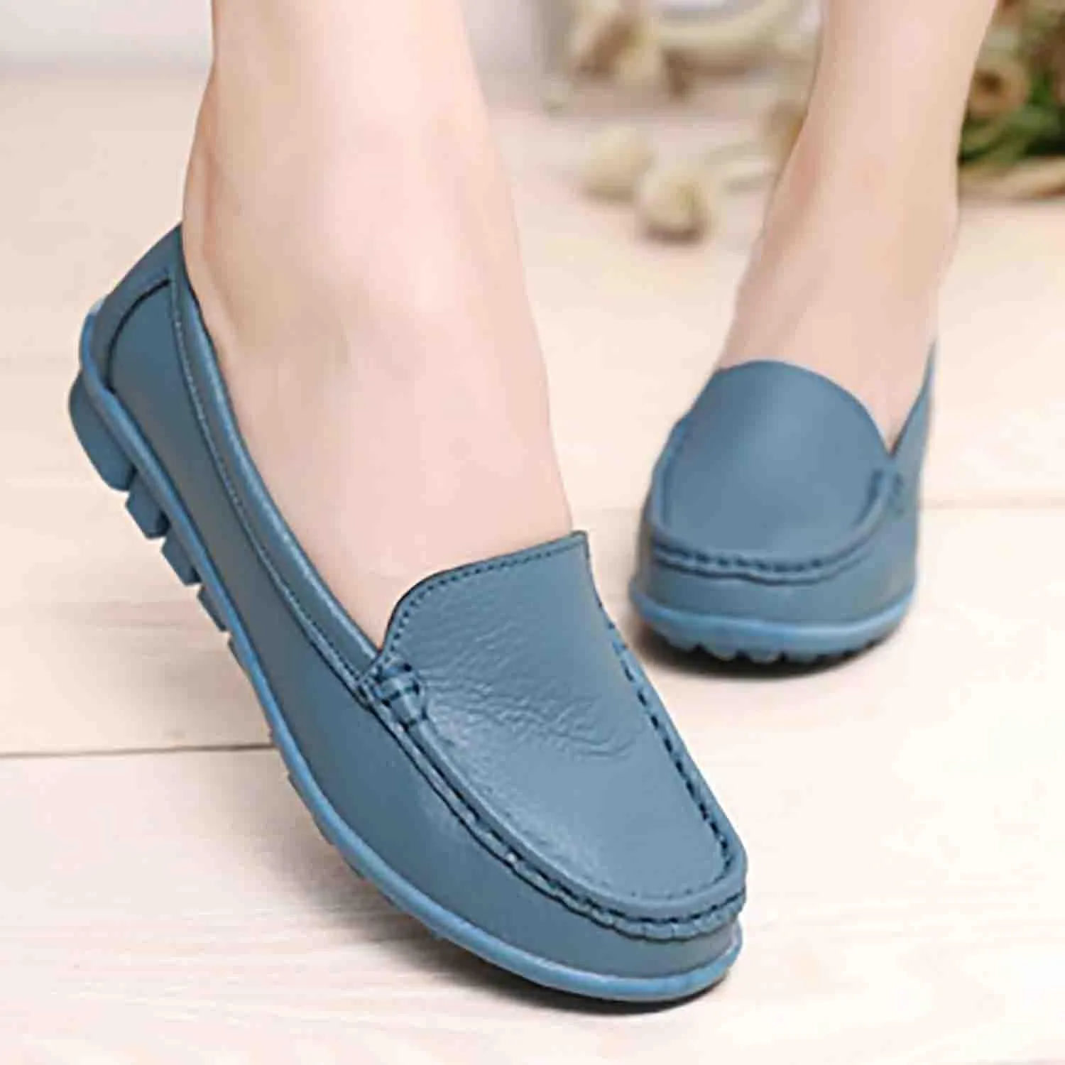 MEBAMY Women's Casual Platform Loafers Lightweight and Non-Slip Wedge Fashion Slip-On Sneaker for Women,White