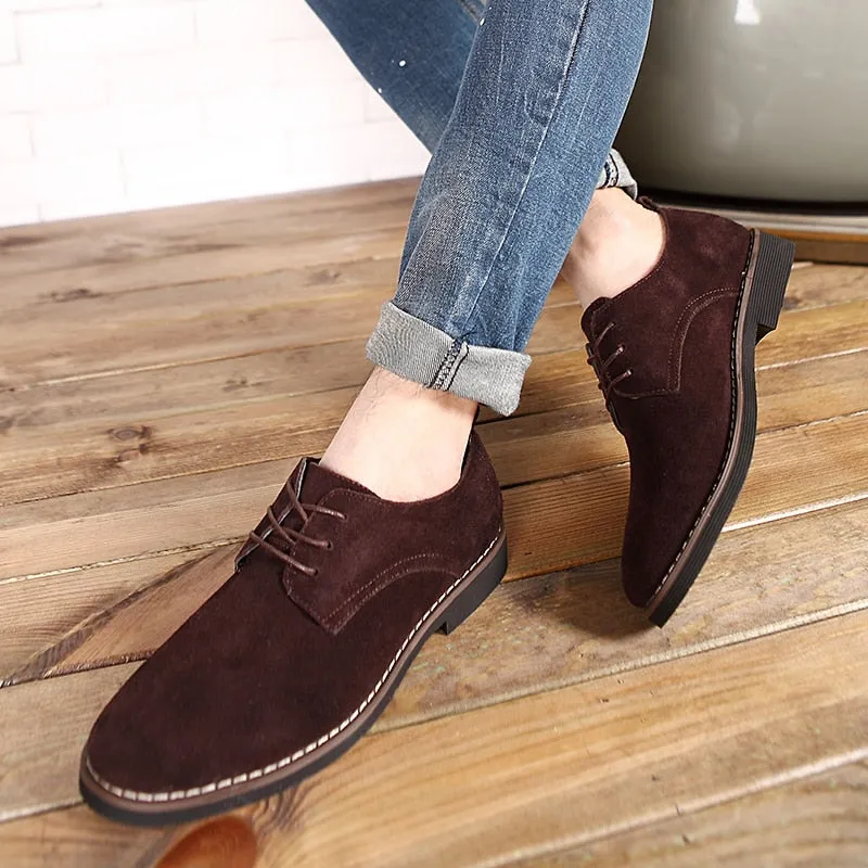 Men Casual Leather Shoes Oxfords Suede Leather Men's Flats