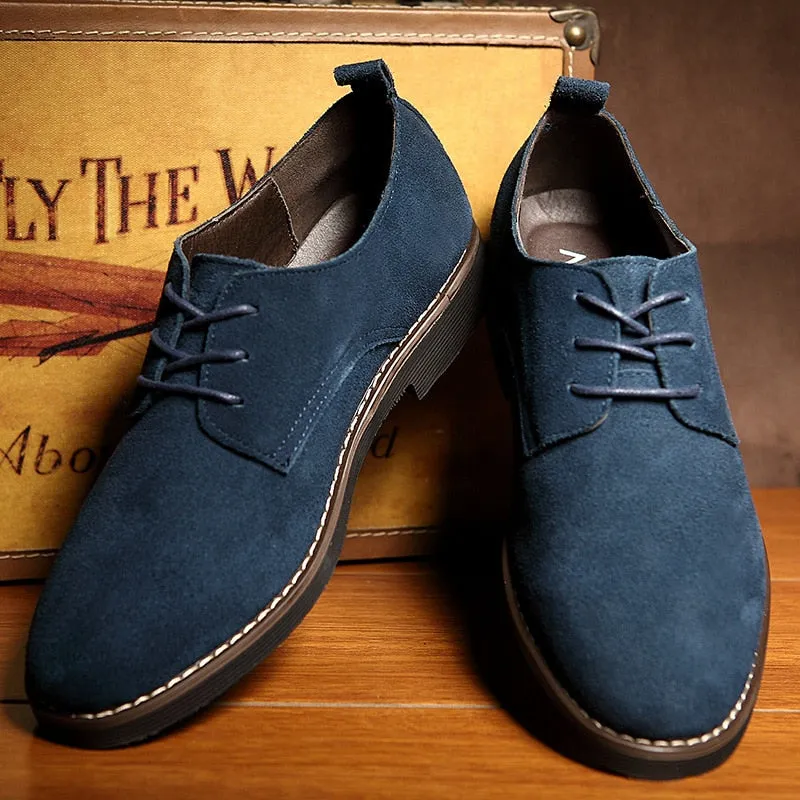 Men Casual Leather Shoes Oxfords Suede Leather Men's Flats