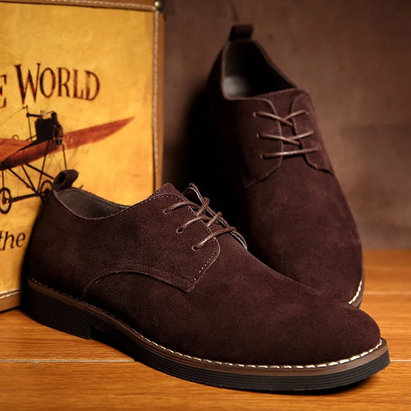 Men Casual Leather Shoes Oxfords Suede Leather Men's Flats