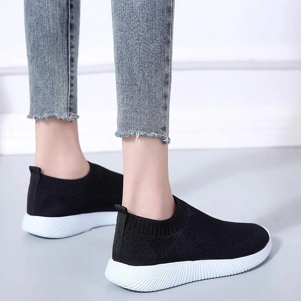 Men Slip on Casual Trainers Walking Shoes Comfortable Tennis Mesh Sneaker Breathable Slip-on Lightweight