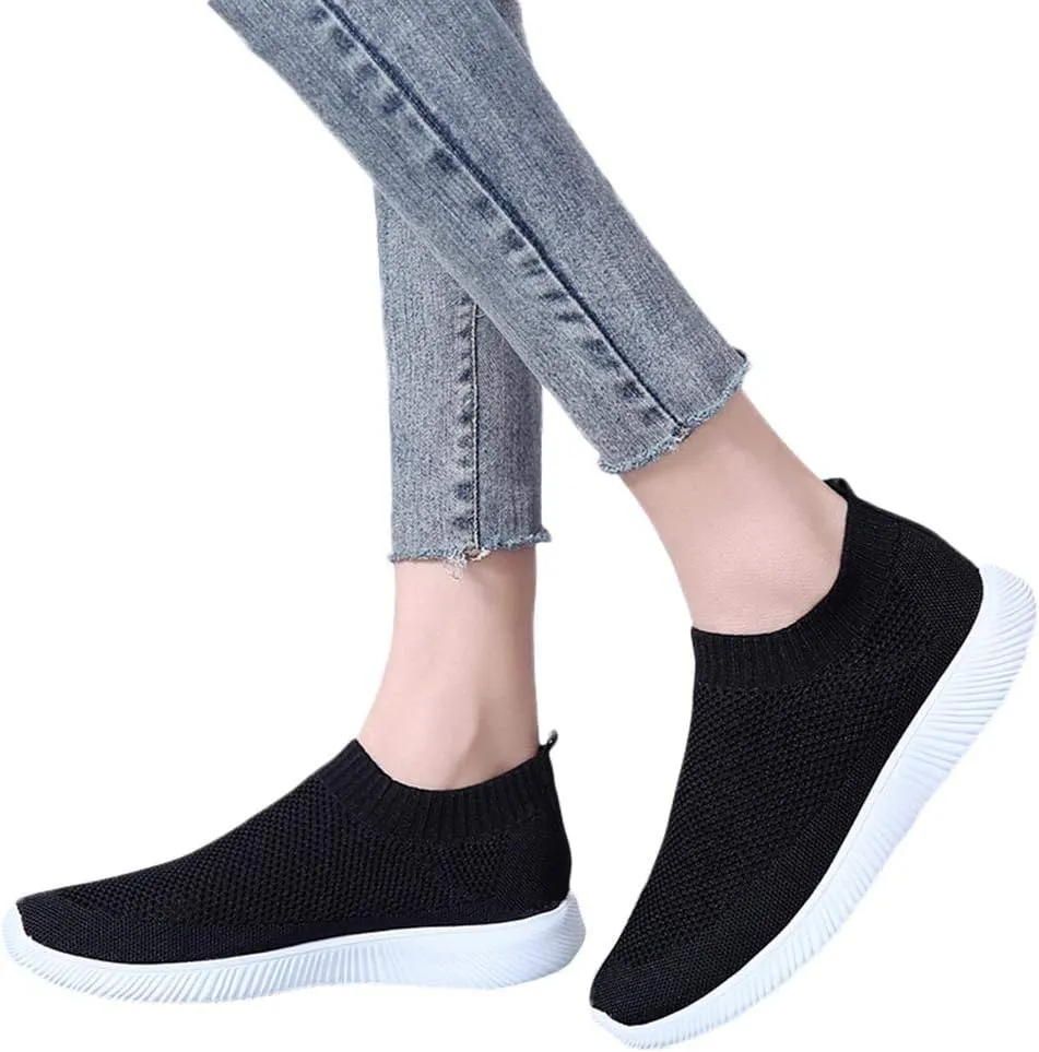 Men Slip on Casual Trainers Walking Shoes Comfortable Tennis Mesh Sneaker Breathable Slip-on Lightweight