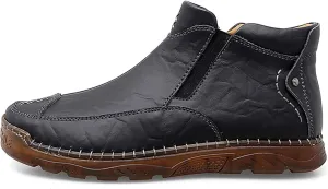 Men's Casual Loafers Men's Lightweight Breathable Casual Shoes Hand Sewn Comfortable Soft Men's Shoes Classic Business Wide Version Non Slip Oxford Shoes Black