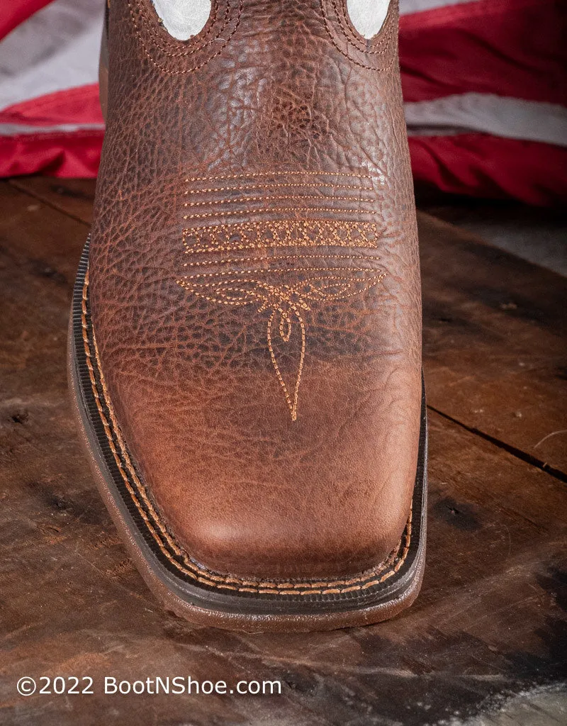 Men's Rebel White Top Distressed  American Flag Boots DDB0312