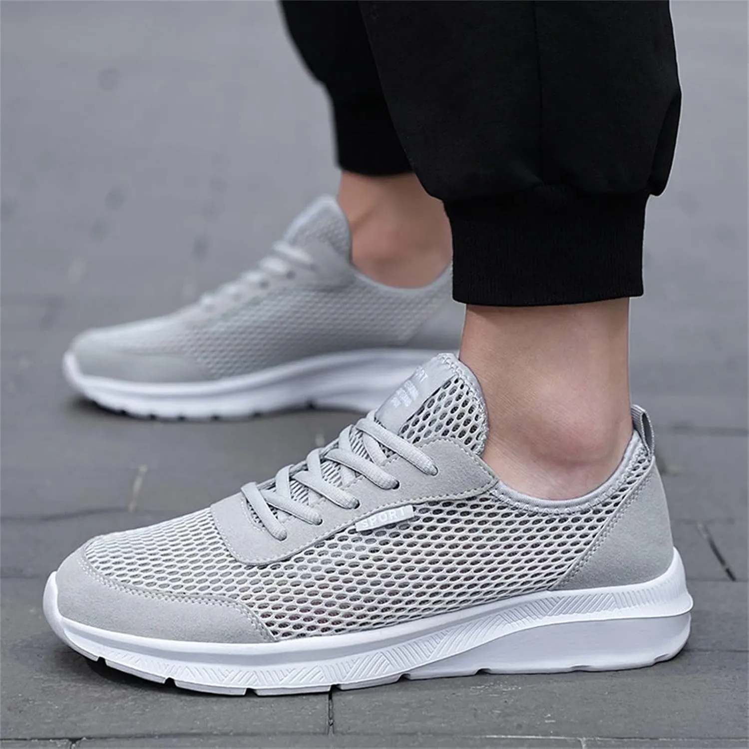 Men's Slip on Walking Shoes Tennis Running Sneakers Lightweight Breathable Casual Soft Sole Comfort Work Gym Trainers