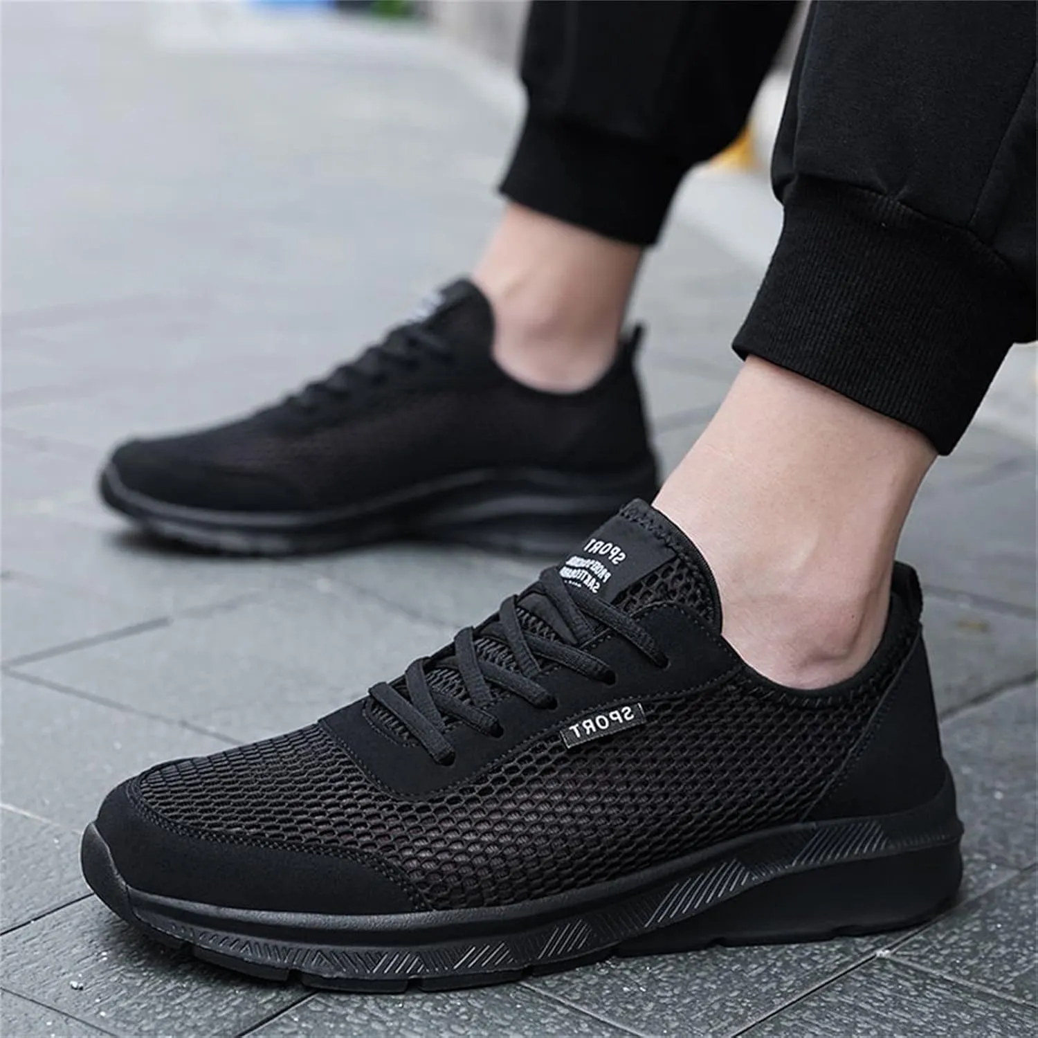 Men's Slip on Walking Shoes Tennis Running Sneakers Lightweight Breathable Casual Soft Sole Comfort Work Gym Trainers