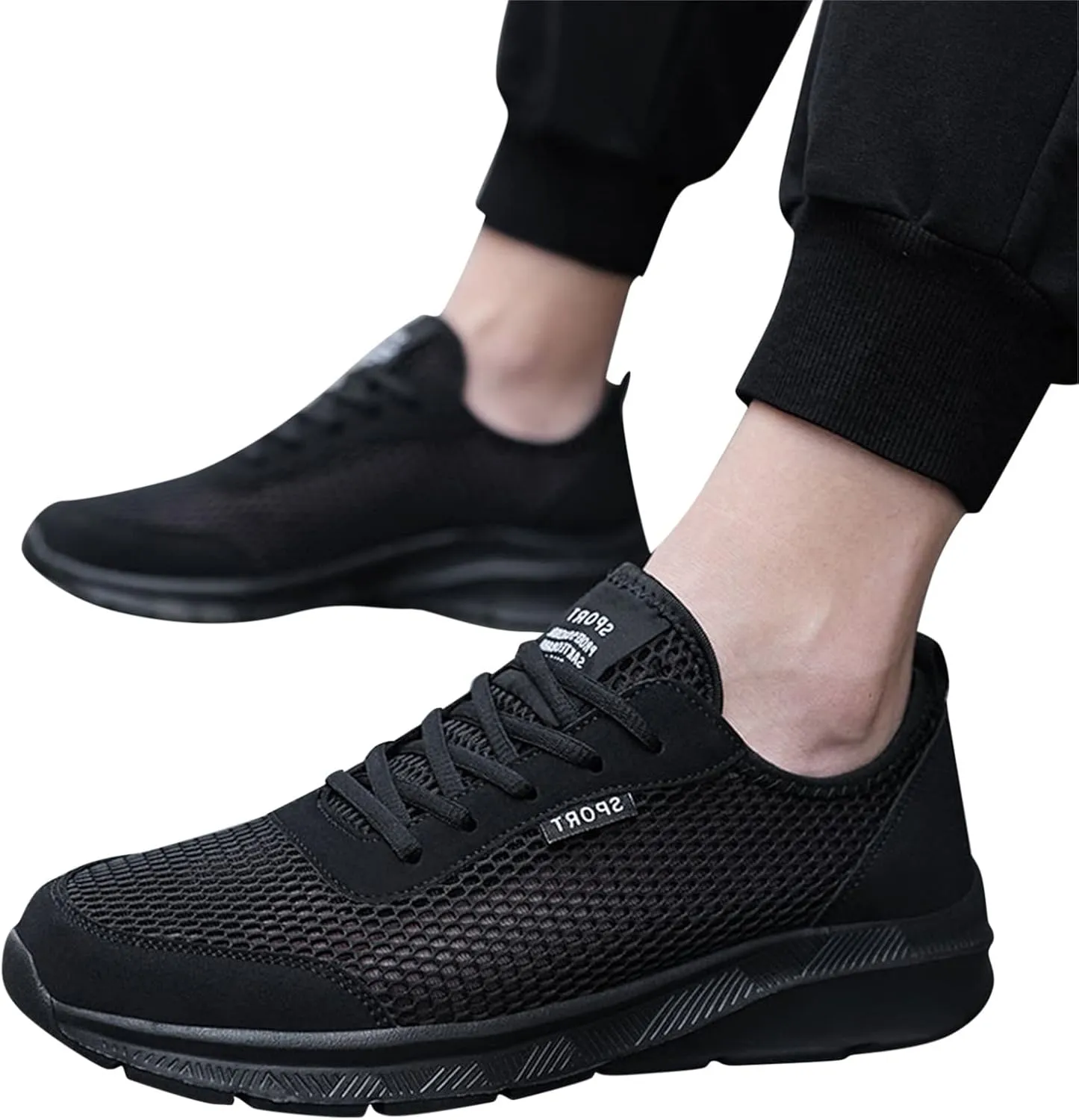 Men's Slip on Walking Shoes Tennis Running Sneakers Lightweight Breathable Casual Soft Sole Comfort Work Gym Trainers