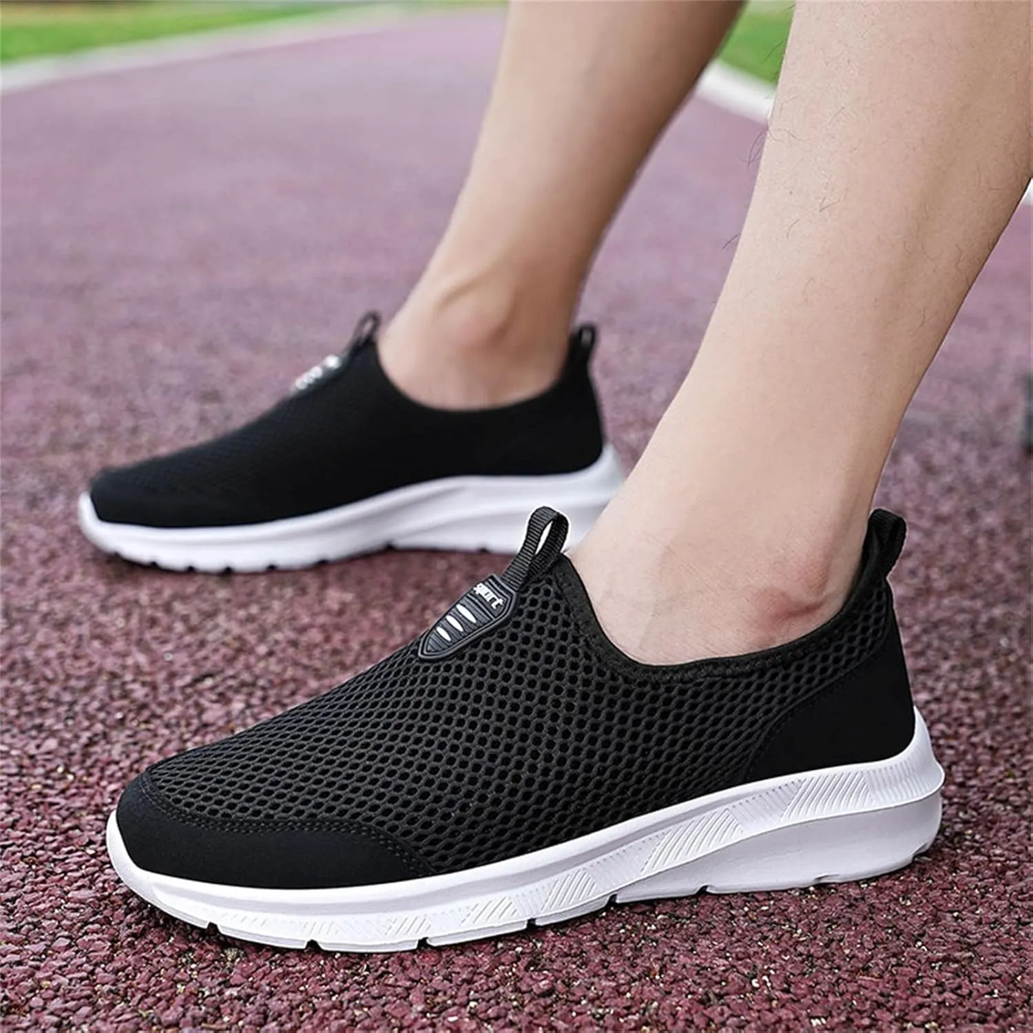Men's Slip on Walking Shoes Tennis Running Sneakers Lightweight Breathable Casual Soft Sole Comfort Work Gym Trainers