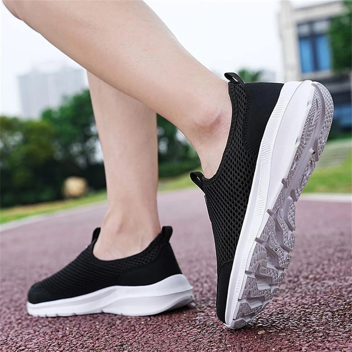 Men's Slip on Walking Shoes Tennis Running Sneakers Lightweight Breathable Casual Soft Sole Comfort Work Gym Trainers