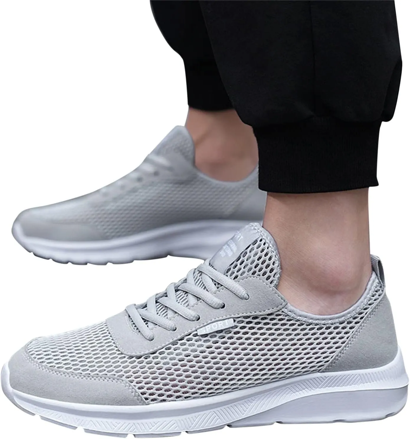 Men's Slip on Walking Shoes Tennis Running Sneakers Lightweight Breathable Casual Soft Sole Comfort Work Gym Trainers