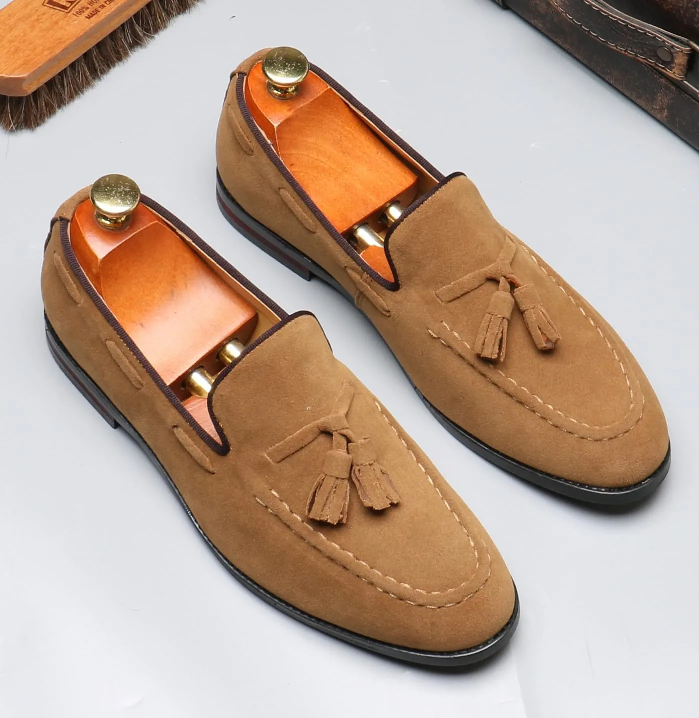 Mens Tassel Loafers Slip On Dress Shoes for Men Suede Business Casual Penny Loafers Prom Wedding Tuxedo Moccasins Comfort Shoes