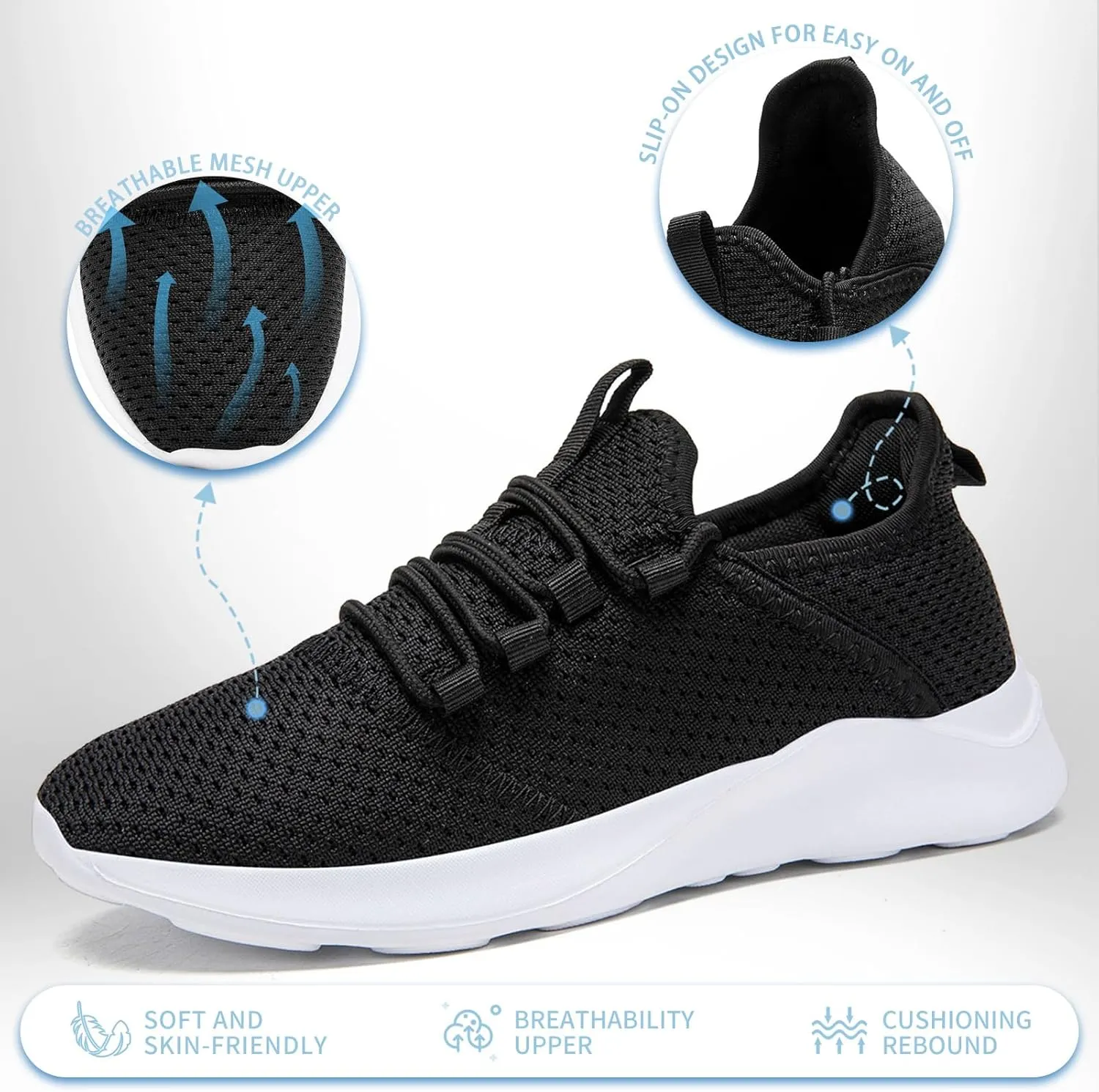 Mens Tennis Gym Shoes Lightweight Breathable Running Workout Shoes Non-Slip Fashion for Walking Work Travel