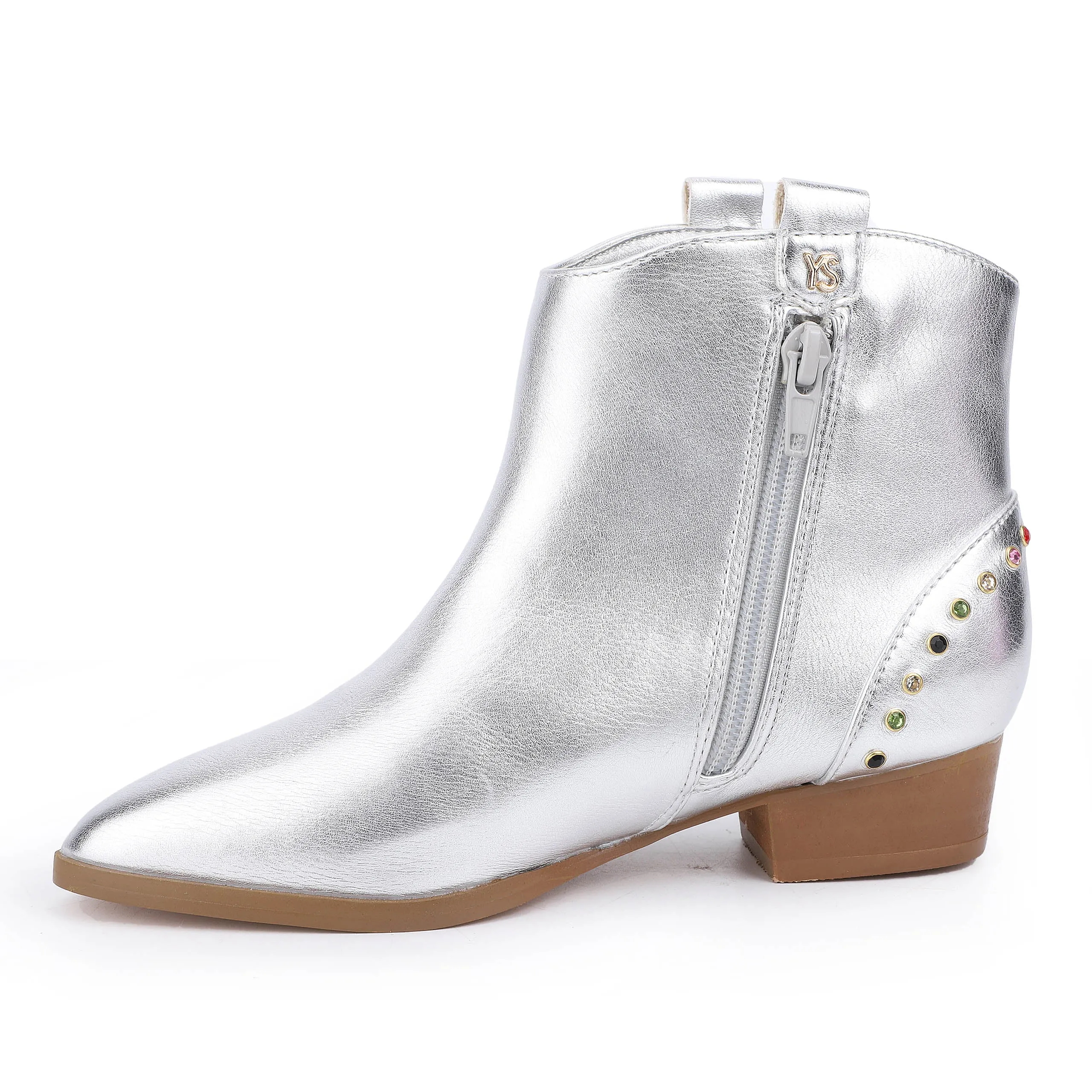 Miss Dallas Gem Western Boot in Silver - Kids from Yosi Samra