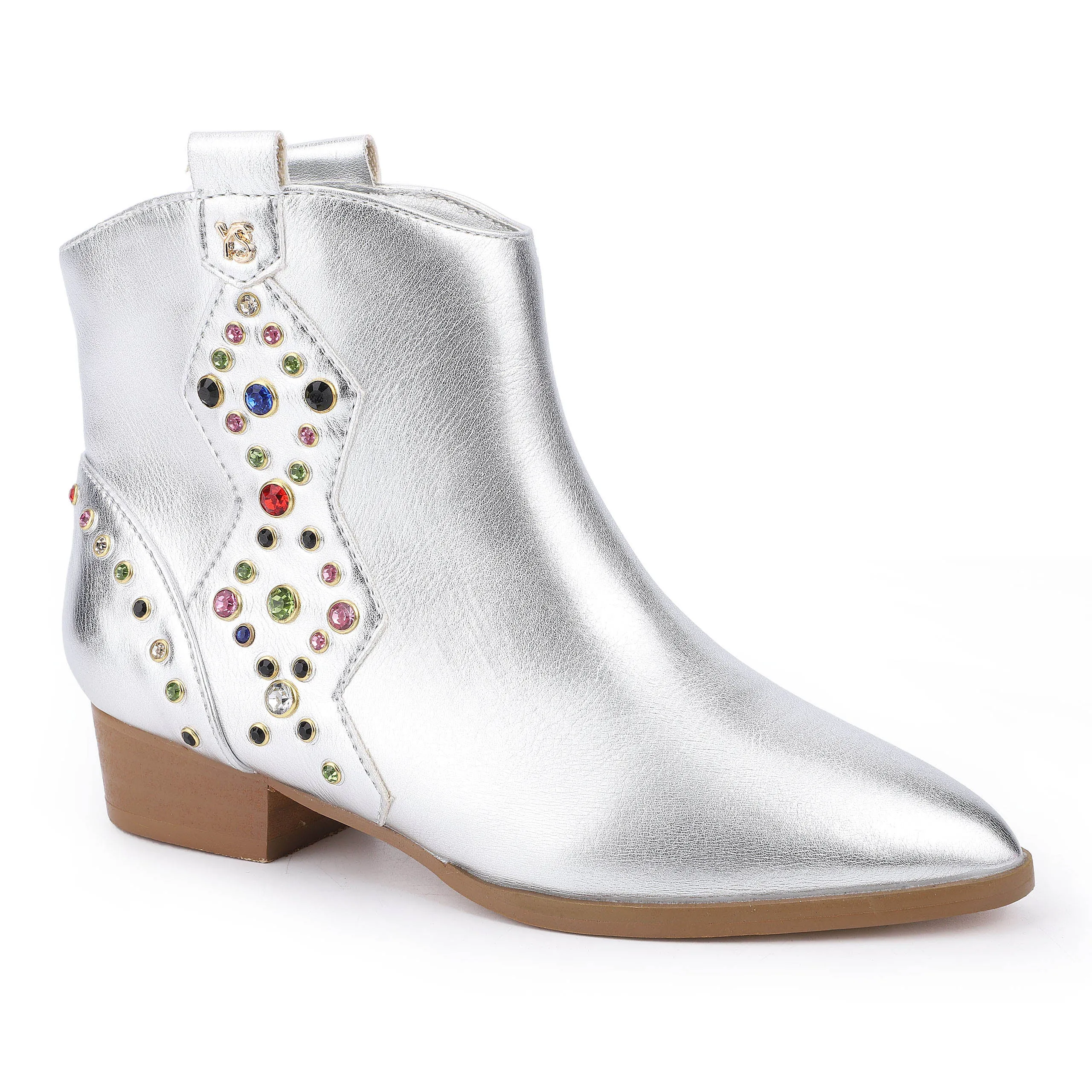 Miss Dallas Gem Western Boot in Silver - Kids from Yosi Samra