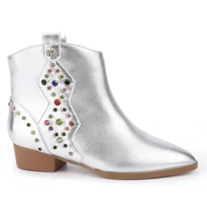 Miss Dallas Gem Western Boot in Silver - Kids from Yosi Samra