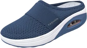 Mules for Women 2025 Summer Slip On Closed Toe Shoes Wide Width Clogs Mesh Slippers Air Cushion Orthopedic Diabetic Walking Shoes Backless Breathable Sneakers with Arch-Support Beach Sandals