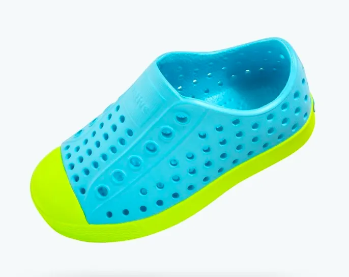 Native - Kid's Jefferson Shoe - Blue with Green Glo Sole