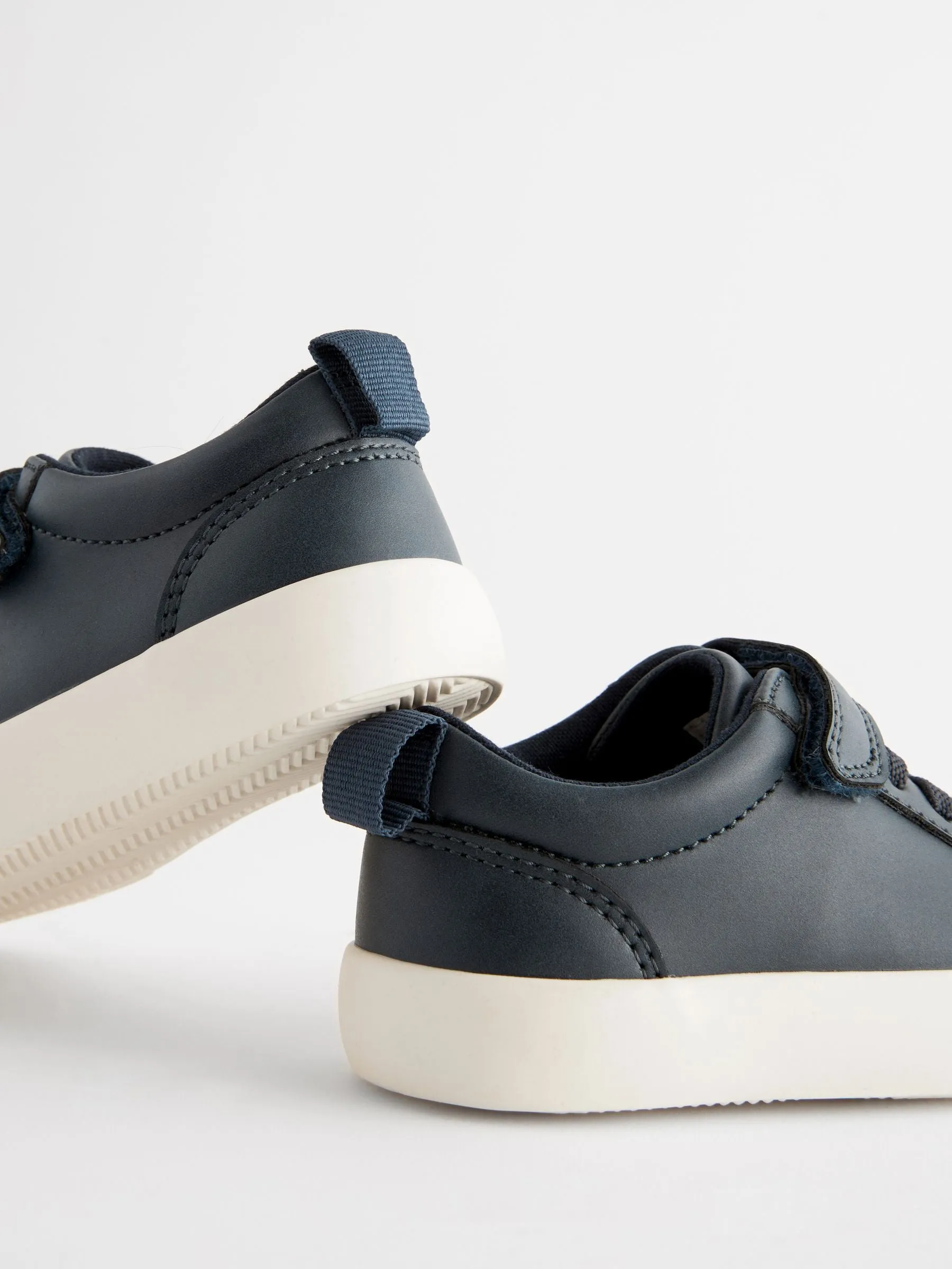 Navy Standard Fit (F) Touch Fastening Elastic Lace Trainers