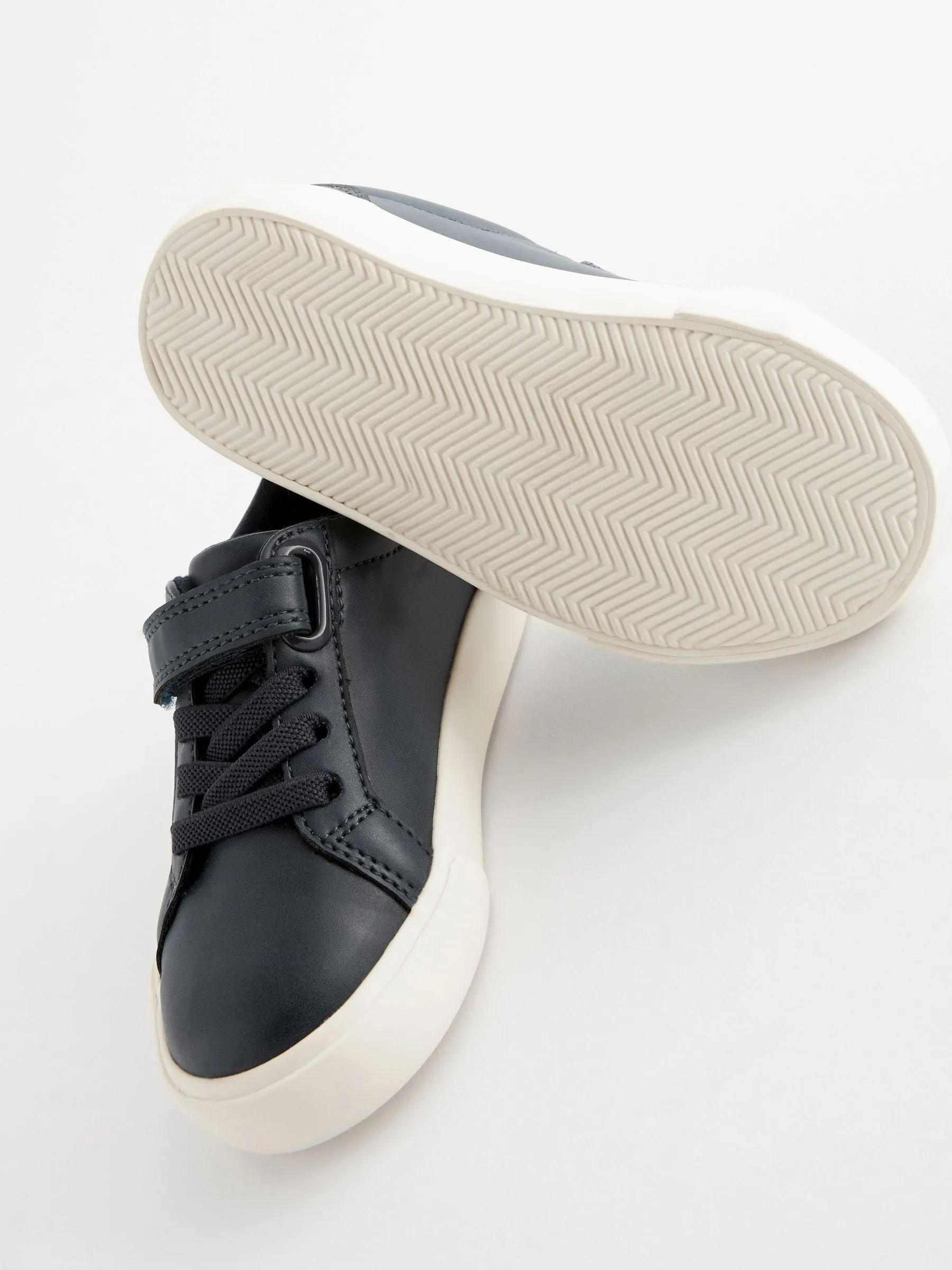 Navy Standard Fit (F) Touch Fastening Elastic Lace Trainers