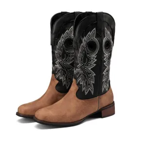 New Chunky Heel Western Cowboy Boots
