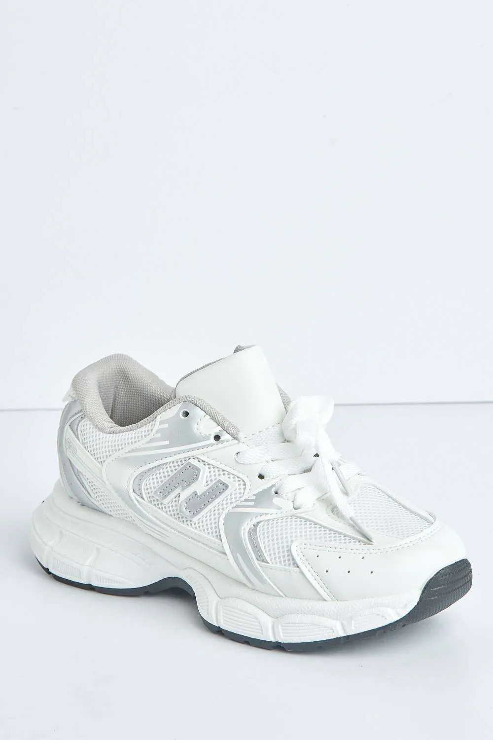 Nina Patterned Chunky Sole Trainers in White