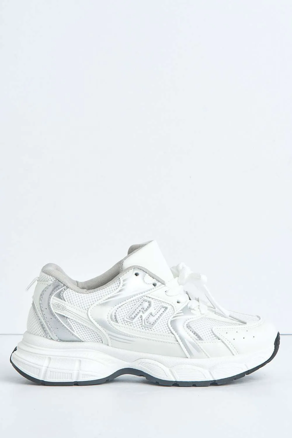 Nina Patterned Chunky Sole Trainers in White