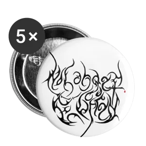 No Longer Buried Black Letter Buttons large 2.2'' (5-pack)