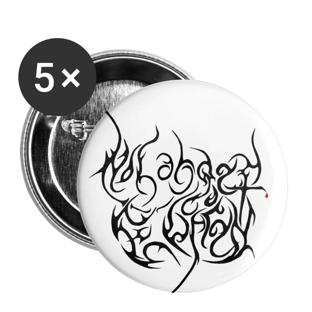 No Longer Buried Black Letter Buttons large 2.2'' (5-pack)