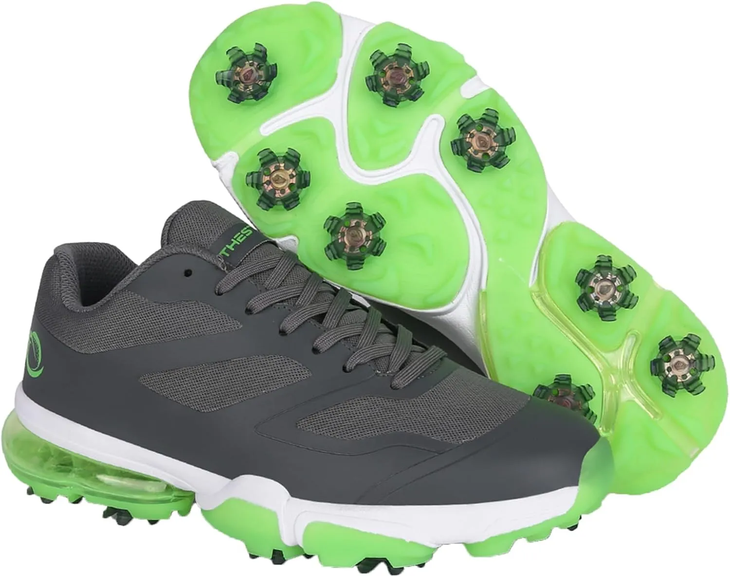 ONAIC Waterproof Golf Shoes Men Wide Spiked Golf Training Non-Slip Lace-Up Walking Footwears