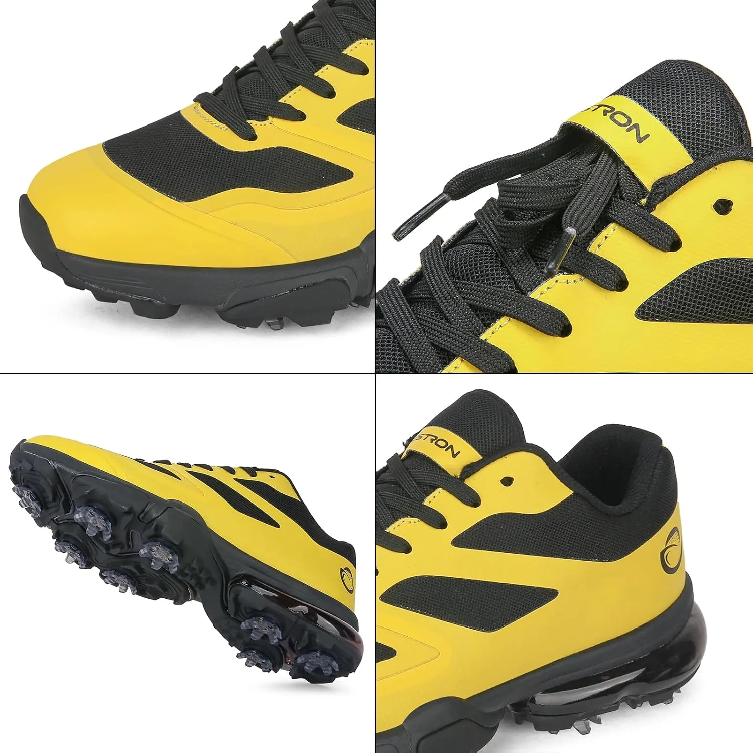ONAIC Waterproof Golf Shoes Men Wide Spiked Golf Training Non-Slip Lace-Up Walking Footwears
