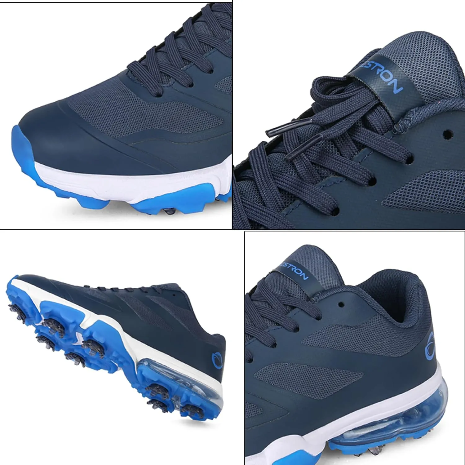 ONAIC Waterproof Golf Shoes Men Wide Spiked Golf Training Non-Slip Lace-Up Walking Footwears